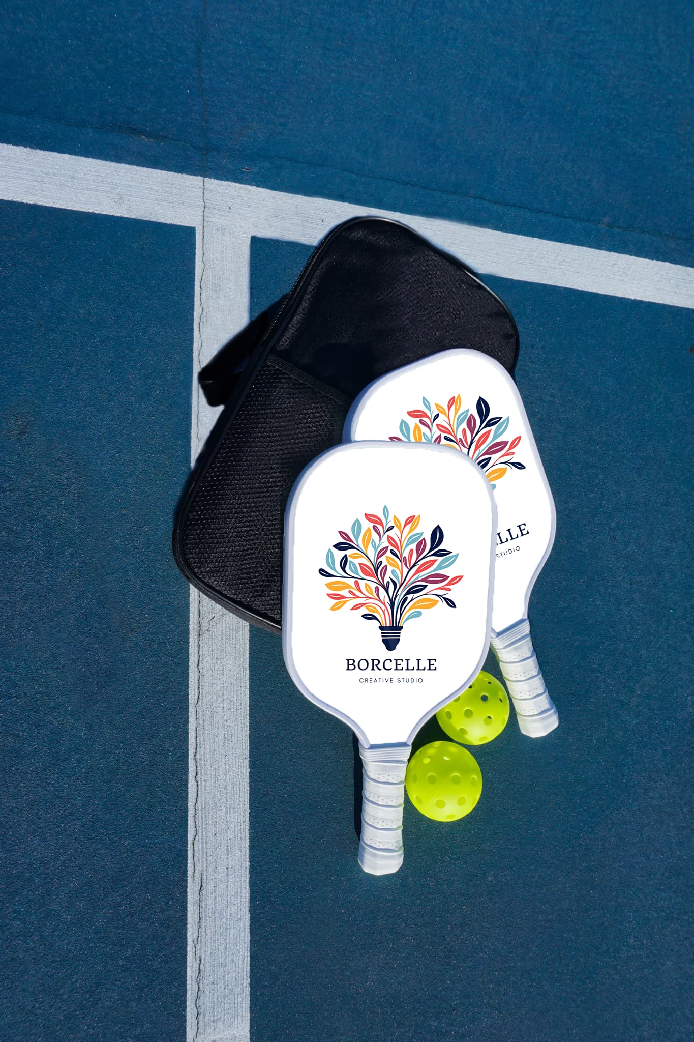 custom white pickleball paddles